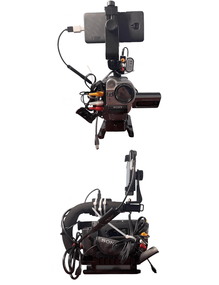 Camera rig with labelled parts